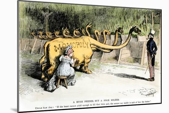The Dragon of the Monopoly: “” Huge Diet but Little Milk””. Cartoon by W. A. Sherman, on the Sherma-null-Mounted Giclee Print