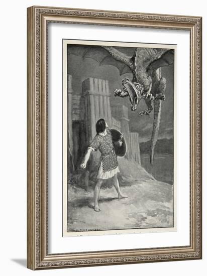 The Dragon Sank Towards Him, Opening its Terrible Jaws-William Henry Margetson-Framed Giclee Print