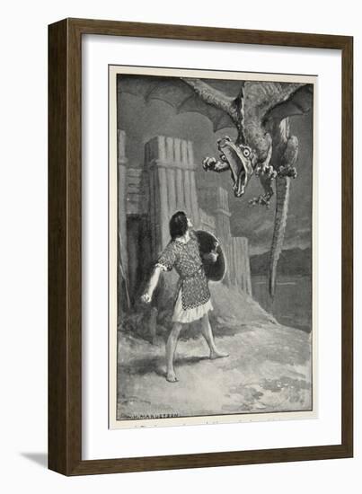 The Dragon Sank Towards Him, Opening its Terrible Jaws-William Henry Margetson-Framed Giclee Print
