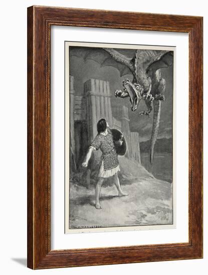 The Dragon Sank Towards Him, Opening its Terrible Jaws-William Henry Margetson-Framed Giclee Print