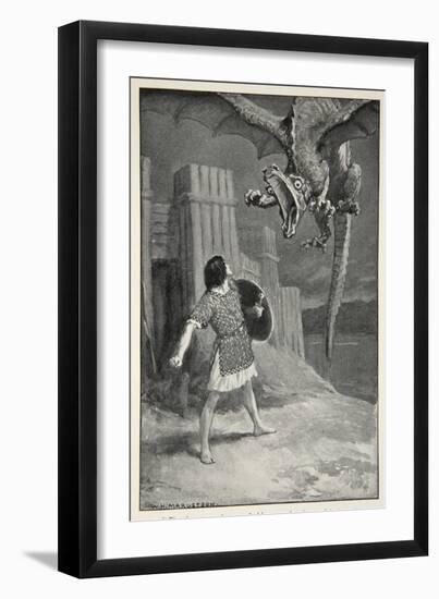 The Dragon Sank Towards Him, Opening its Terrible Jaws-William Henry Margetson-Framed Giclee Print