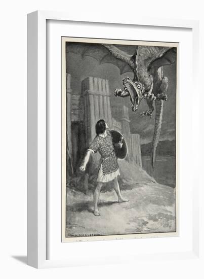 The Dragon Sank Towards Him, Opening its Terrible Jaws-William Henry Margetson-Framed Giclee Print