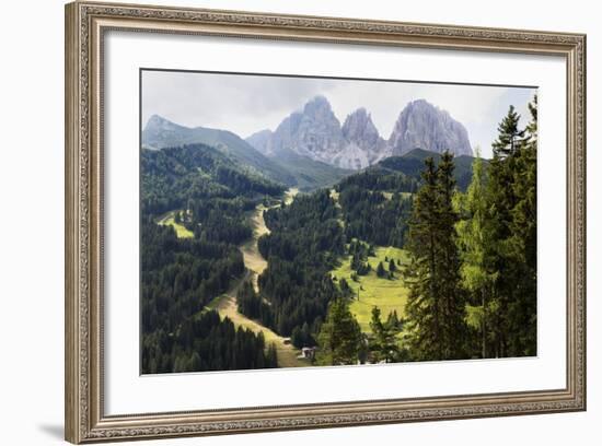 The Dramatic Sassolungo Mountains in the Dolomites Near Canazei, Trentino-Alto Adige, Italy, Europe-Martin Child-Framed Photographic Print