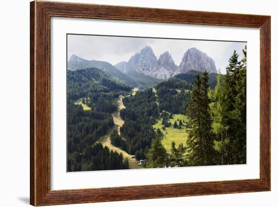 The Dramatic Sassolungo Mountains in the Dolomites Near Canazei, Trentino-Alto Adige, Italy, Europe-Martin Child-Framed Photographic Print