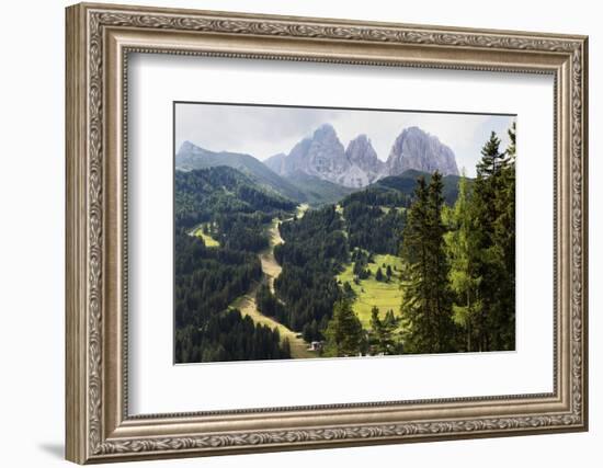 The Dramatic Sassolungo Mountains in the Dolomites Near Canazei, Trentino-Alto Adige, Italy, Europe-Martin Child-Framed Photographic Print