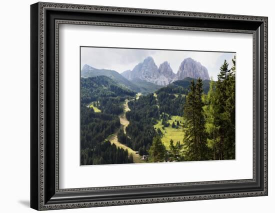 The Dramatic Sassolungo Mountains in the Dolomites Near Canazei, Trentino-Alto Adige, Italy, Europe-Martin Child-Framed Photographic Print