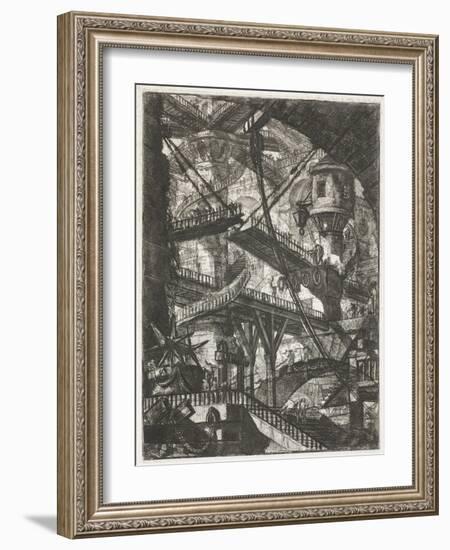 The Drawbridge, 1761 (Etching)-Giovanni Battista Piranesi-Framed Giclee Print