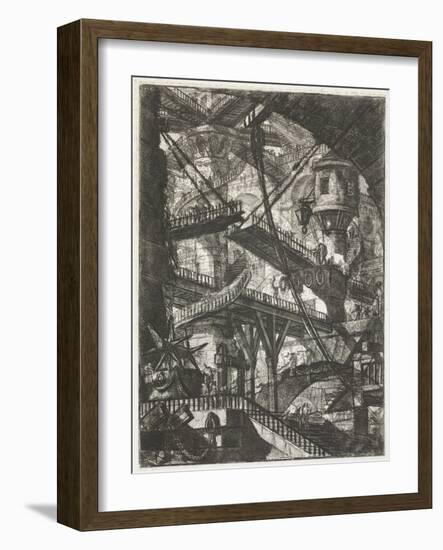 The Drawbridge, 1761 (Etching)-Giovanni Battista Piranesi-Framed Giclee Print