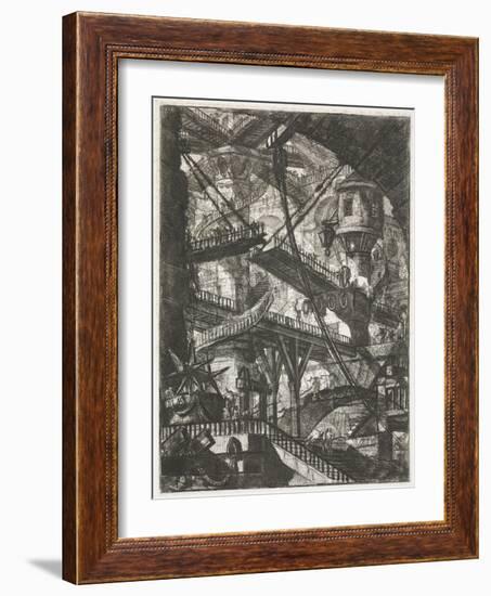 The Drawbridge, 1761 (Etching)-Giovanni Battista Piranesi-Framed Giclee Print