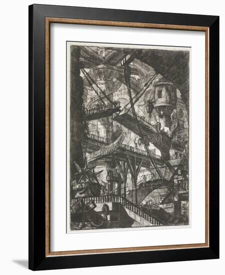 The Drawbridge, 1761 (Etching)-Giovanni Battista Piranesi-Framed Giclee Print