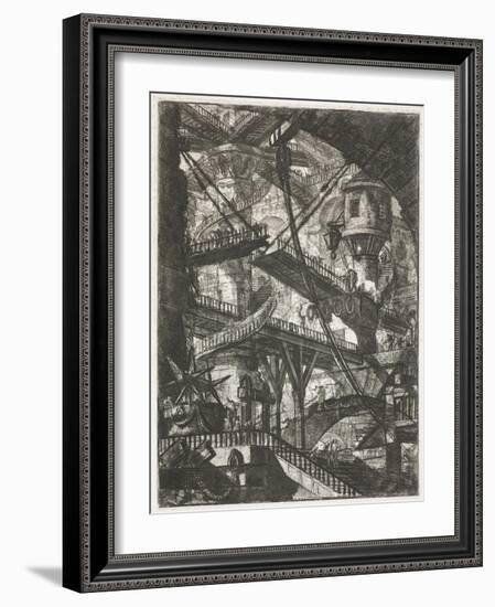 The Drawbridge, 1761 (Etching)-Giovanni Battista Piranesi-Framed Giclee Print