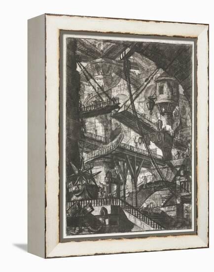 The Drawbridge, 1761 (Etching)-Giovanni Battista Piranesi-Framed Premier Image Canvas