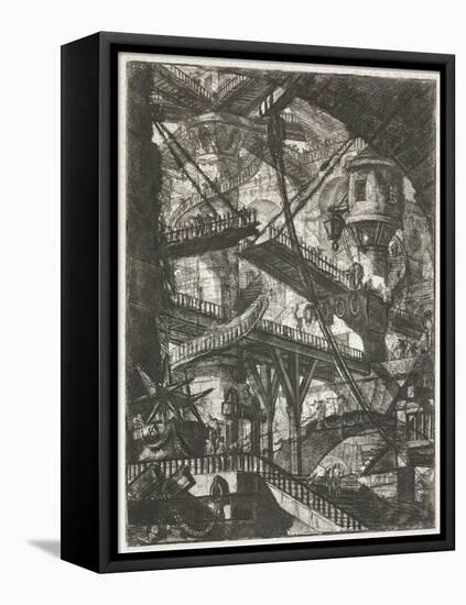 The Drawbridge, 1761 (Etching)-Giovanni Battista Piranesi-Framed Premier Image Canvas