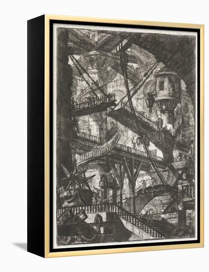 The Drawbridge, 1761 (Etching)-Giovanni Battista Piranesi-Framed Premier Image Canvas