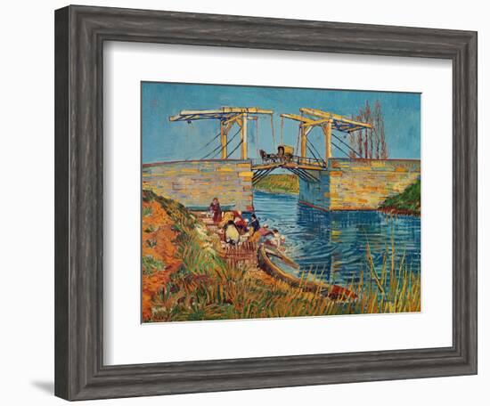 The Drawbridge at Arles with a Group of Washerwomen, c.1888-Vincent van Gogh-Framed Giclee Print