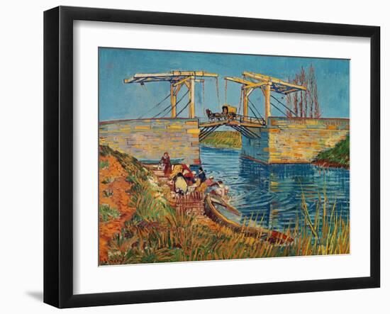 The Drawbridge at Arles with a Group of Washerwomen, c.1888-Vincent van Gogh-Framed Giclee Print