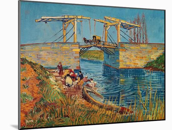 The Drawbridge at Arles with a Group of Washerwomen, c.1888-Vincent van Gogh-Mounted Giclee Print