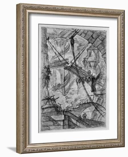 The Drawbridge, from the Series the Imaginary Prisons (Le Carceri D'Invenzion)-Giovanni Battista Piranesi-Framed Giclee Print