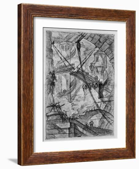 The Drawbridge, from the Series the Imaginary Prisons (Le Carceri D'Invenzion)-Giovanni Battista Piranesi-Framed Giclee Print