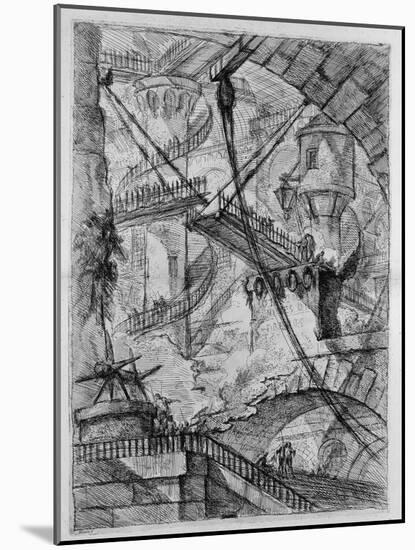 The Drawbridge, from the Series the Imaginary Prisons (Le Carceri D'Invenzion)-Giovanni Battista Piranesi-Mounted Giclee Print