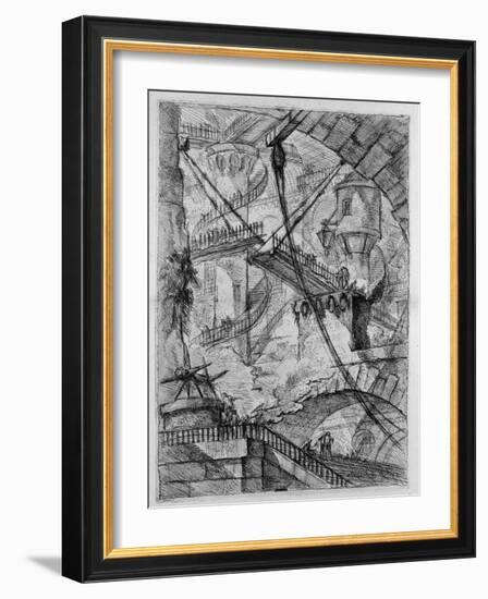 The Drawbridge, from the Series the Imaginary Prisons (Le Carceri D'Invenzion)-Giovanni Battista Piranesi-Framed Giclee Print