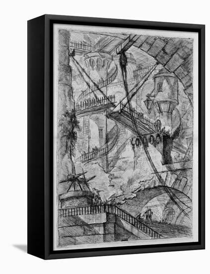 The Drawbridge, from the Series the Imaginary Prisons (Le Carceri D'Invenzion)-Giovanni Battista Piranesi-Framed Premier Image Canvas