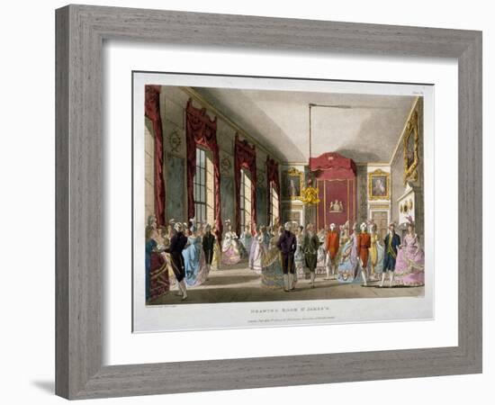 The Drawing Room in St James's Palace, Westminster, London, 1809-Thomas Rowlandson-Framed Giclee Print