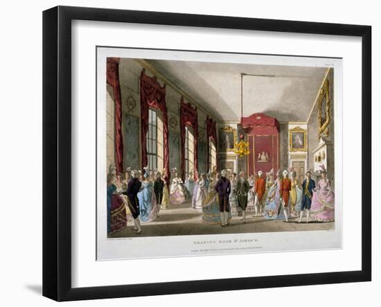 The Drawing Room in St James's Palace, Westminster, London, 1809-Thomas Rowlandson-Framed Giclee Print