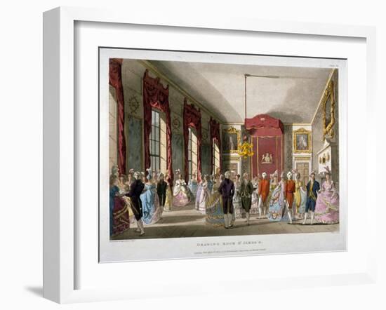 The Drawing Room in St James's Palace, Westminster, London, 1809-Thomas Rowlandson-Framed Giclee Print