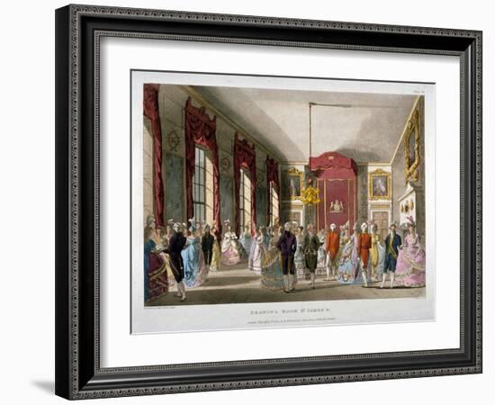 The Drawing Room in St James's Palace, Westminster, London, 1809-Thomas Rowlandson-Framed Giclee Print