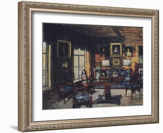 The Drawing Room in the Manor House Rozhdestveno-Stanislav Yulianovich Zhukovsky-Framed Giclee Print