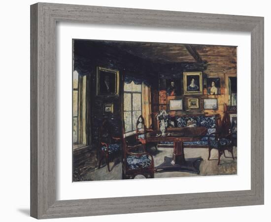 The Drawing Room in the Manor House Rozhdestveno-Stanislav Yulianovich Zhukovsky-Framed Giclee Print