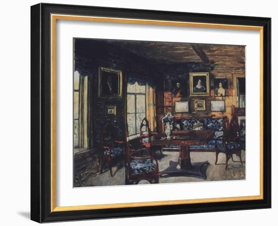 The Drawing Room in the Manor House Rozhdestveno-Stanislav Yulianovich Zhukovsky-Framed Giclee Print