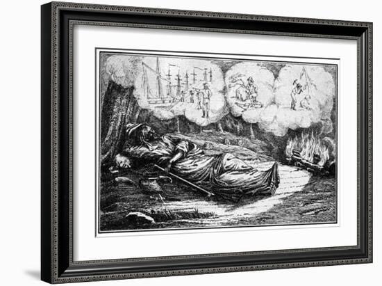The Dream of a Prospecting Miner, 19th Century-Britton & Rey-Framed Giclee Print