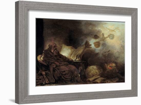 The Dream of Plutarch or Plutarch Making up the Life of Illustrious Men the Old Man is Represented-Jean-Honore Fragonard-Framed Giclee Print