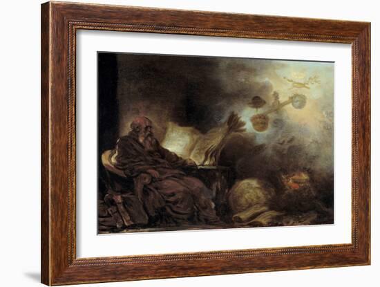 The Dream of Plutarch or Plutarch Making up the Life of Illustrious Men the Old Man is Represented-Jean-Honore Fragonard-Framed Giclee Print