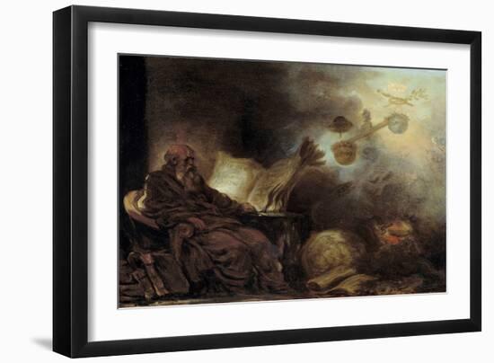 The Dream of Plutarch or Plutarch Making up the Life of Illustrious Men the Old Man is Represented-Jean-Honore Fragonard-Framed Giclee Print