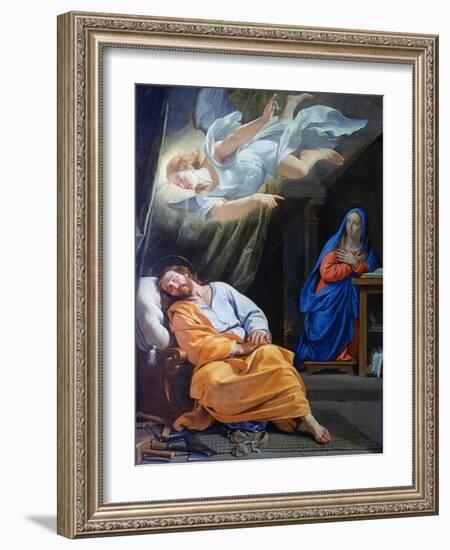 The Dream of Saint Joseph, C1636-Philippe De Champaigne-Framed Giclee Print