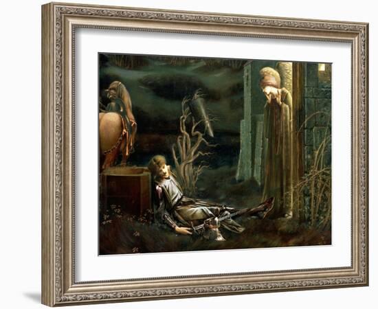 The Dream of Sir Lancelot at the Chapel of the Holy Grail, 1896-Edward Burne-Jones-Framed Giclee Print