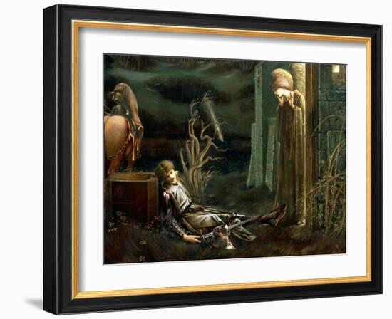 The Dream of Sir Lancelot at the Chapel of the Holy Grail, 1896-Edward Burne-Jones-Framed Giclee Print