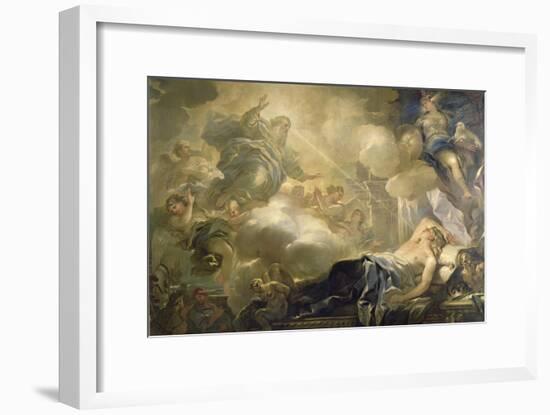 The Dream of Solomon, c.1693-Luca Giordano-Framed Giclee Print