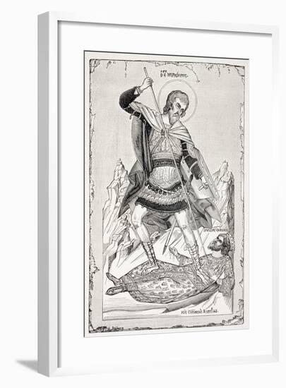 The Dream of St. Basil the Great, from 'Military and Religious Life in the Middle Ages' by Paul…-null-Framed Giclee Print