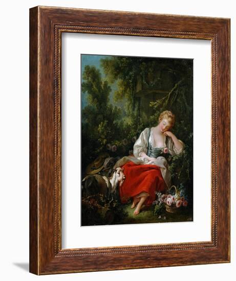 The Dreaming Shepherdess-Francois Boucher-Framed Giclee Print