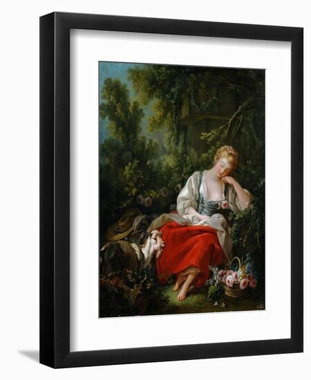 The Dreaming Shepherdess-Francois Boucher-Framed Giclee Print