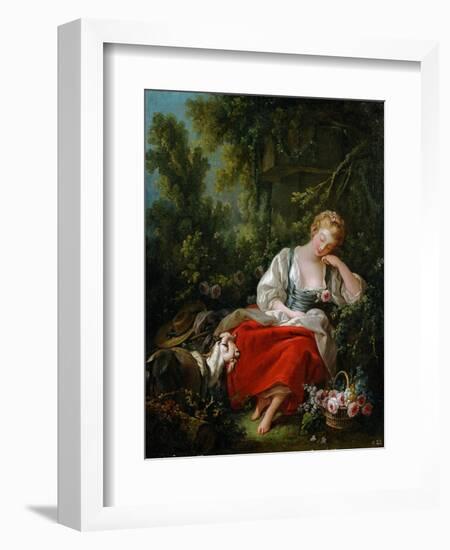 The Dreaming Shepherdess-Francois Boucher-Framed Giclee Print