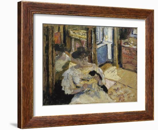 The Dressing-Room, Madame Hessel Reading at Amfréville, 1906-Edouard Vuillard-Framed Giclee Print