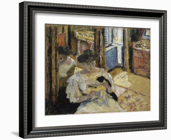 The Dressing-Room, Madame Hessel Reading at Amfréville, 1906-Edouard Vuillard-Framed Giclee Print