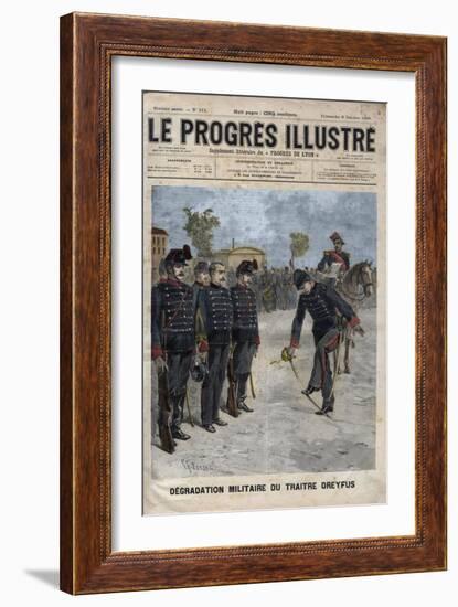 The Dreyfus Affair - Depiction of Degradation of Alfred Dreyfus-Stefano Bianchetti-Framed Giclee Print