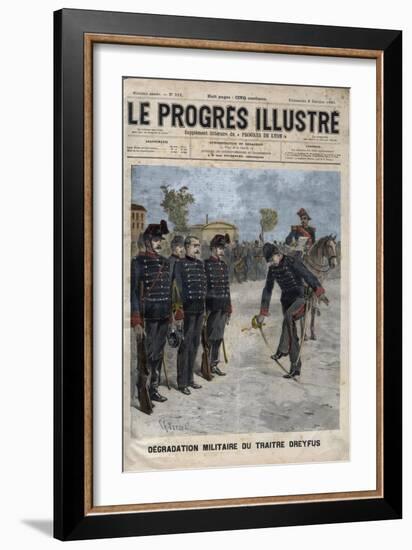 The Dreyfus Affair - Depiction of Degradation of Alfred Dreyfus-Stefano Bianchetti-Framed Giclee Print