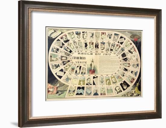 The Dreyfus Affair Game, with Portraits of the Various Individuals Involved, Late 19th Century-null-Framed Giclee Print